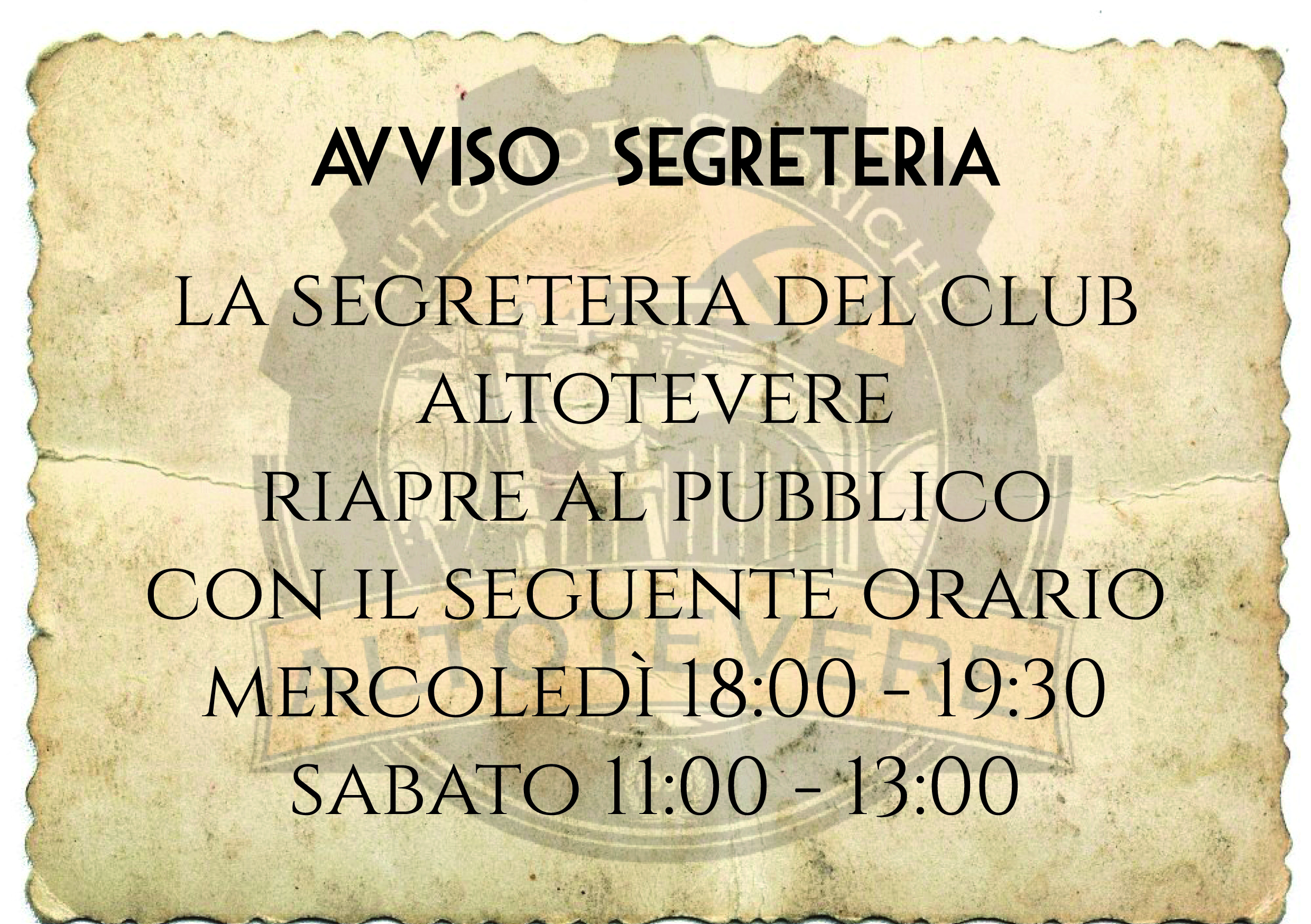 Apertura Segreteria